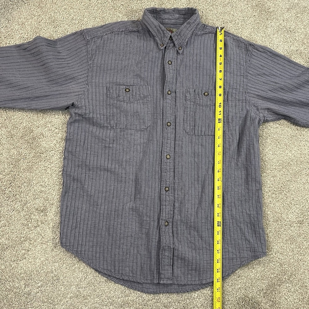 VTG Territory Ahead Textured Stripe Shirt XL Cotton Button Down Rugged Casual - Picture 5 of 10